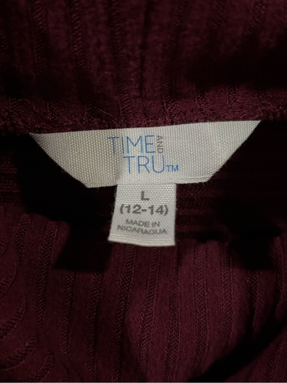 Time and Tru Ribbed Cowl Neck Sweater - Picture 5 of 6